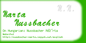 marta nussbacher business card